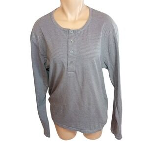 NWOT Mens Oliver Spencer High End Striped Henley Shirt Classic Business Casual M